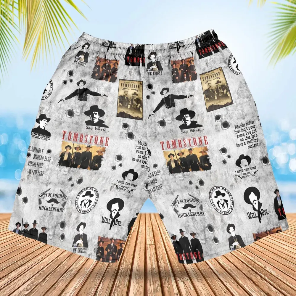 Classic Western Tombstone Hawaiian Short - 2