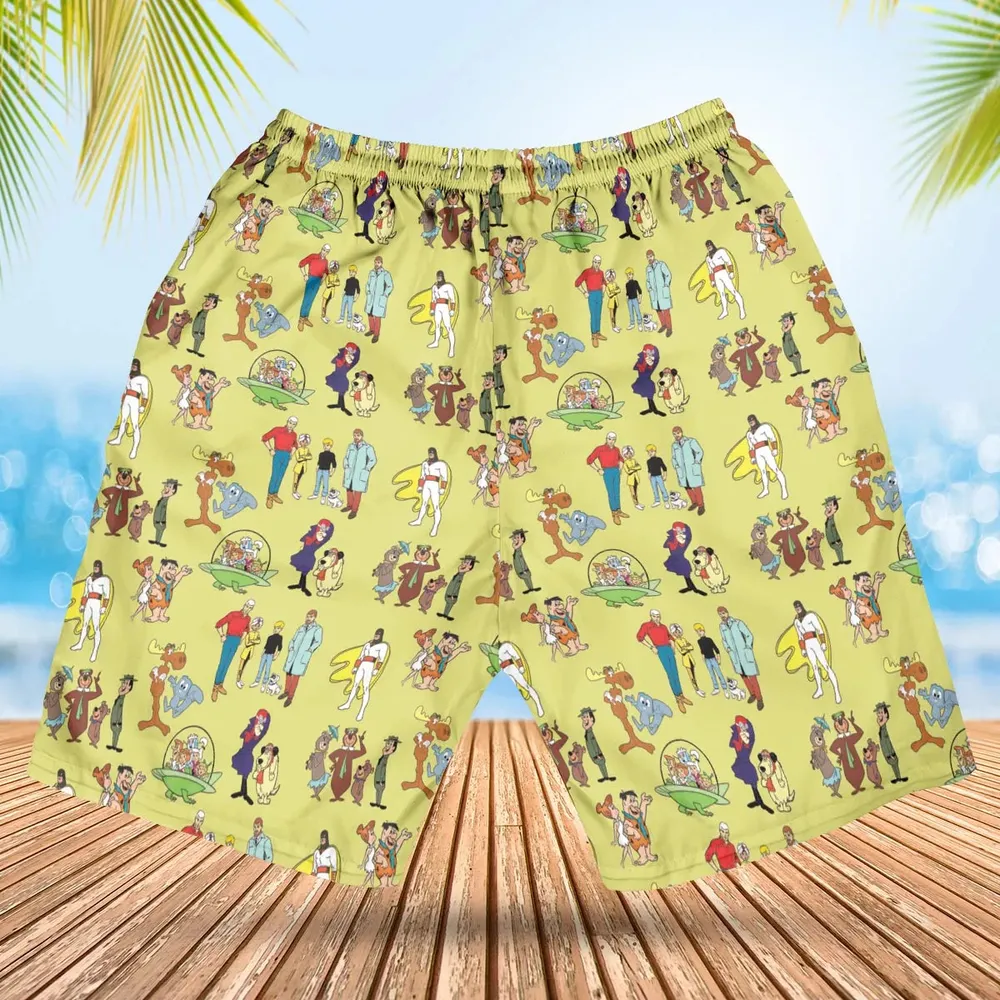 60s Cartoon Characters Hawaiian Short - 2
