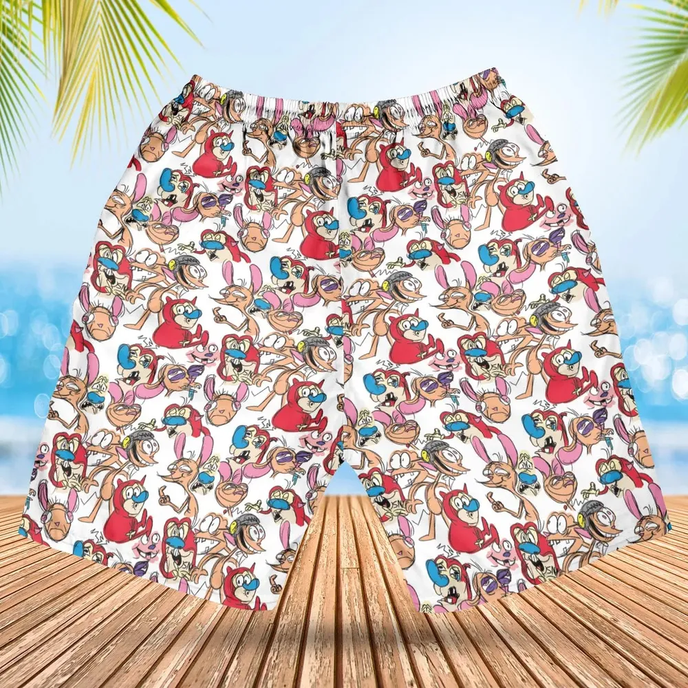 Insane Style The Ren and Stimpy Show Hawaiian Short - 2