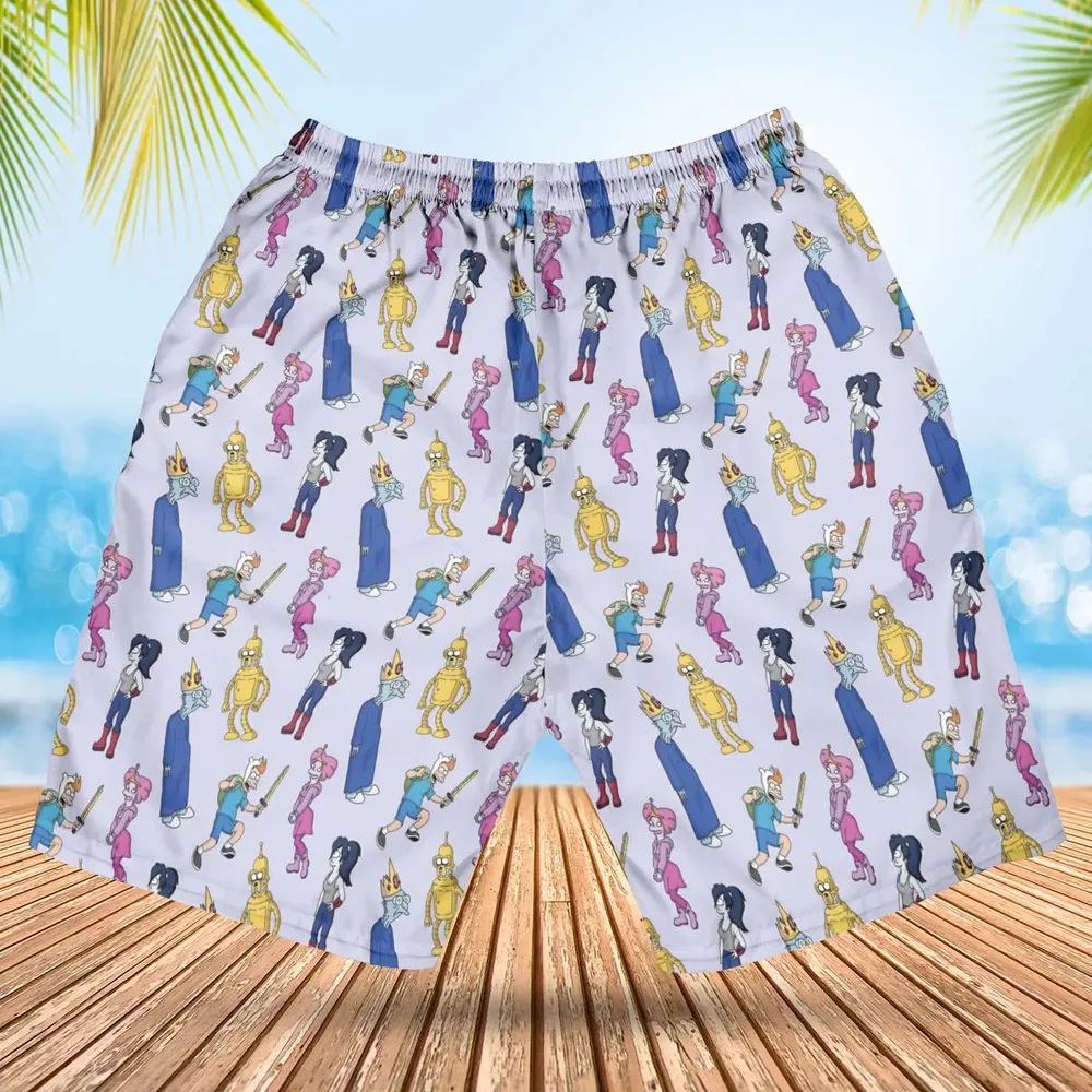 Future Time Futurama Adventure Time Mashup Hawaiian Short - 2
