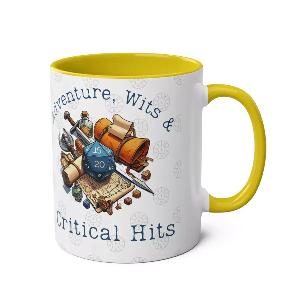 Adventure Wits & Critical Hits Accent Mug - 4