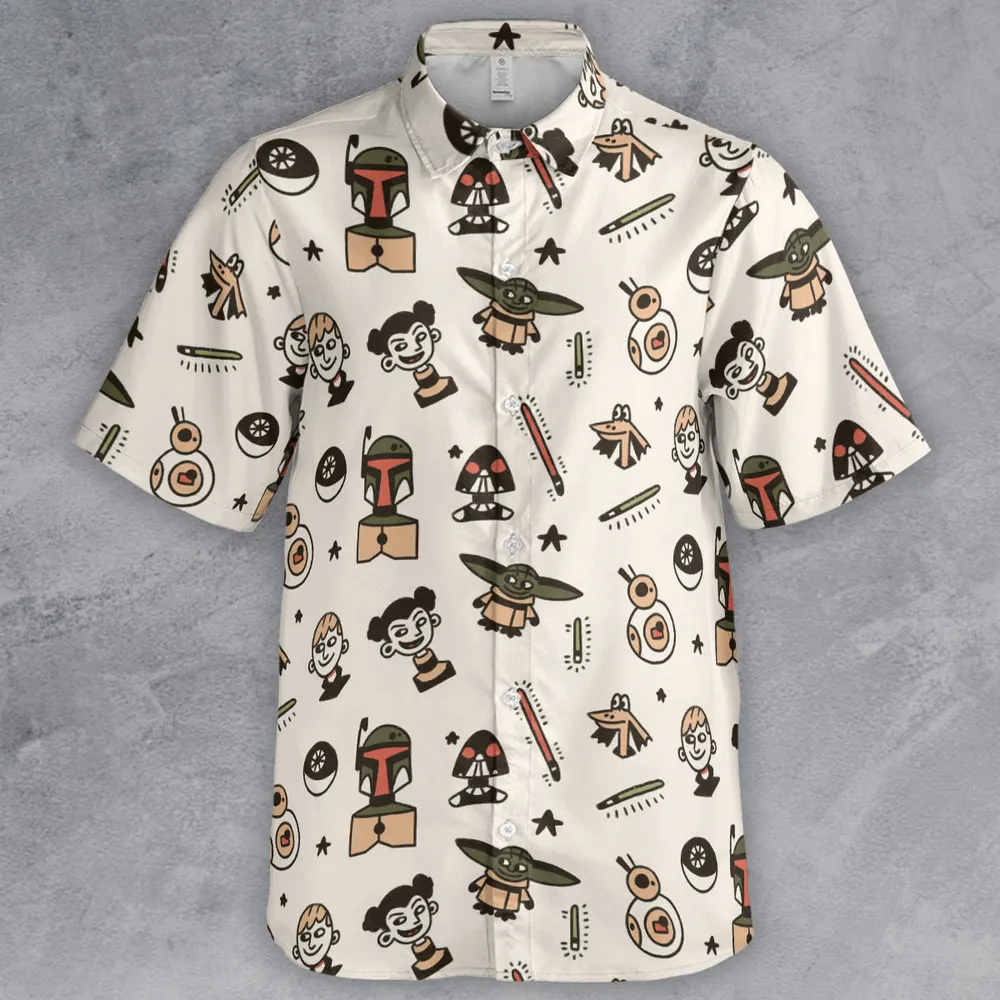 Retro Galaxy Star Wars Button Down Shirt - 2