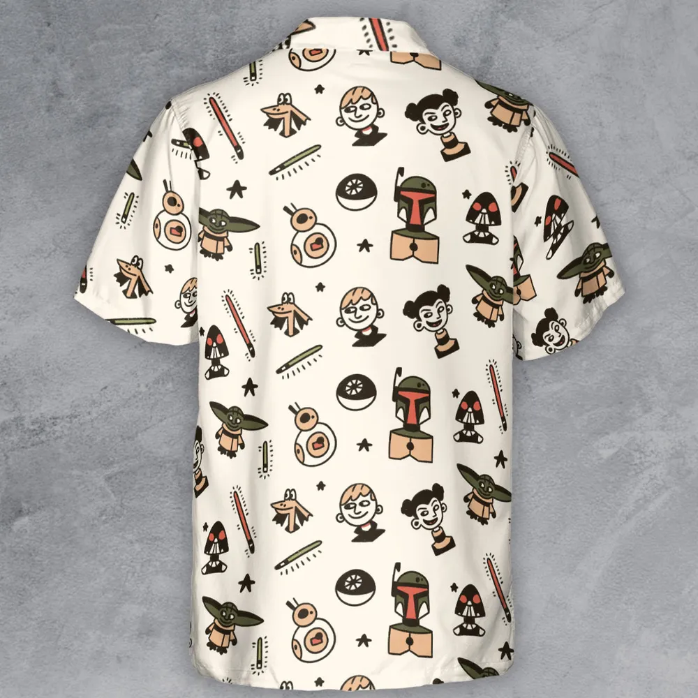 Retro Galaxy Star Wars Button Down Shirt - 3