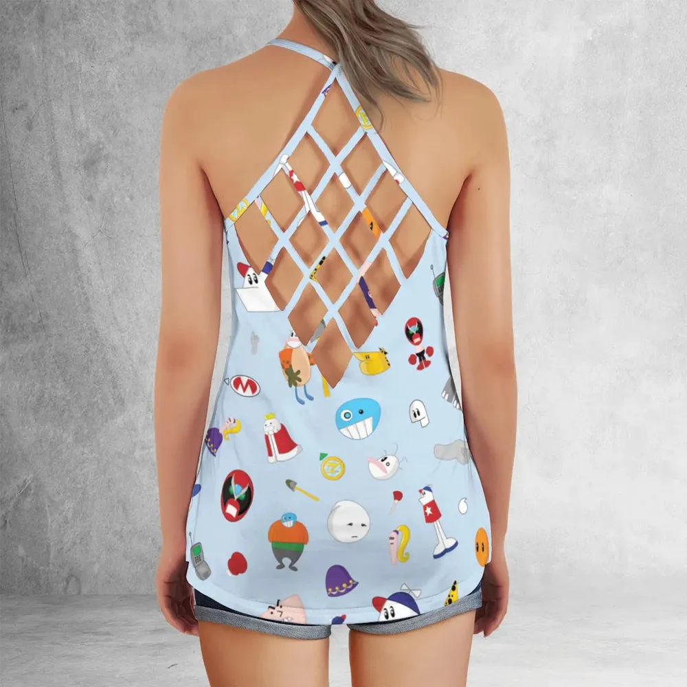 Homestar Runner Main Cast Criss Cross Tank Top - 3