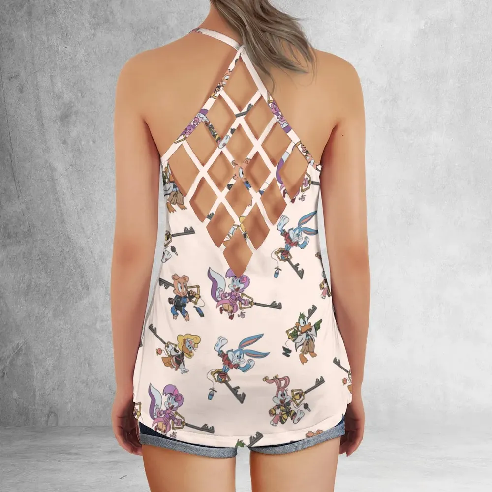 Kingdom Farce Kingdom Heart Criss Cross Tank Top - 3