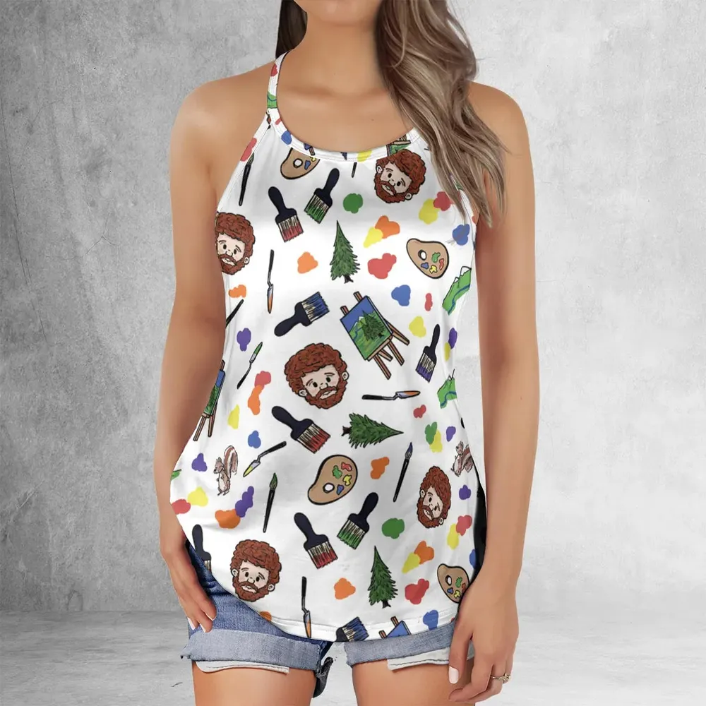 Joy Of Painting Bob Ross Criss Cross Tank Top - 2