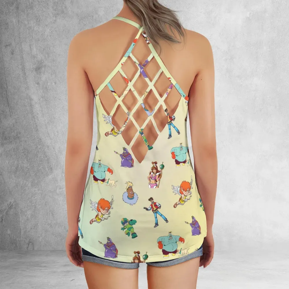 80s Captain N: The Game Master Characters Criss Cross Tank Top - 3