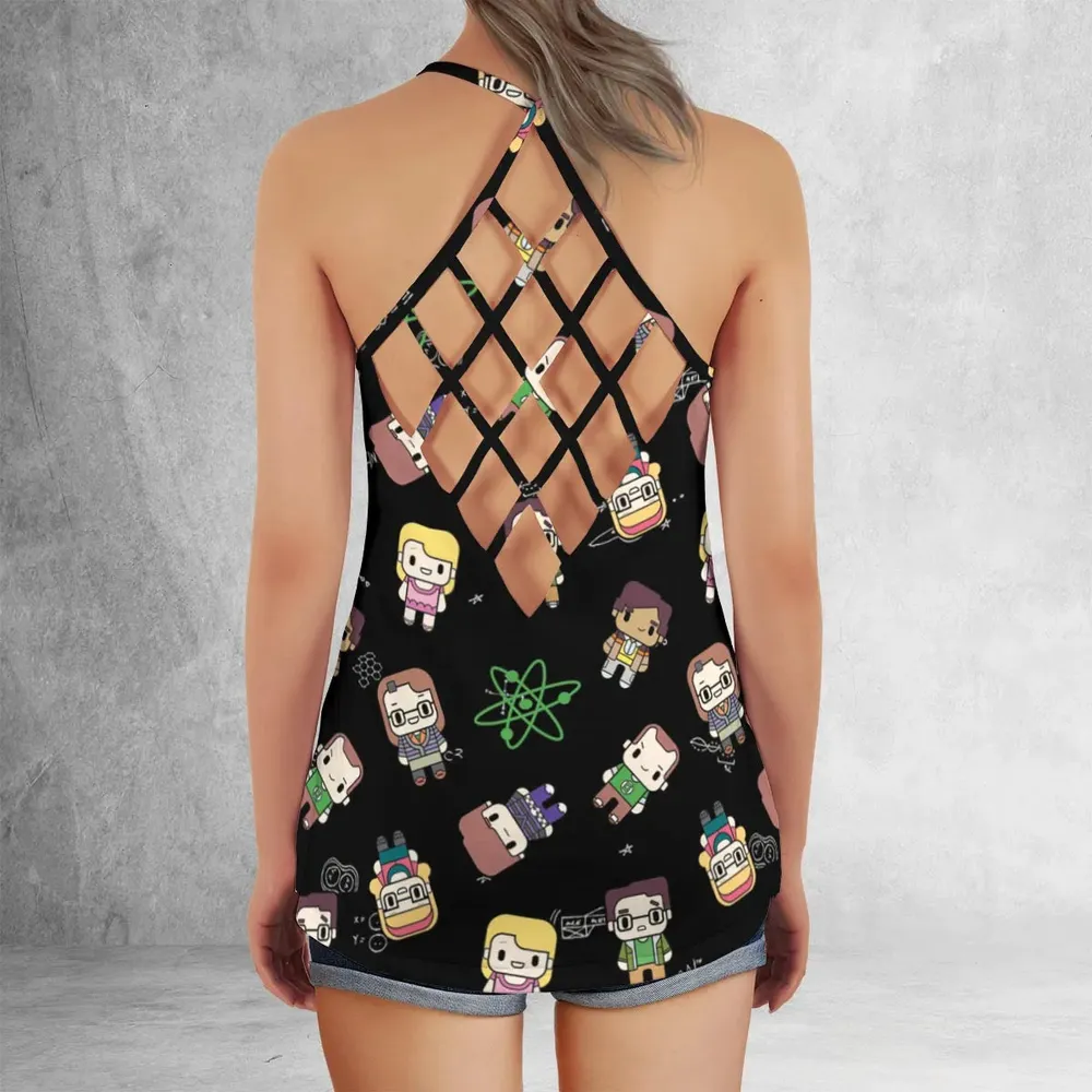 Geeky Bazinga The Big Bang Theory Criss Cross Tank Top - 3