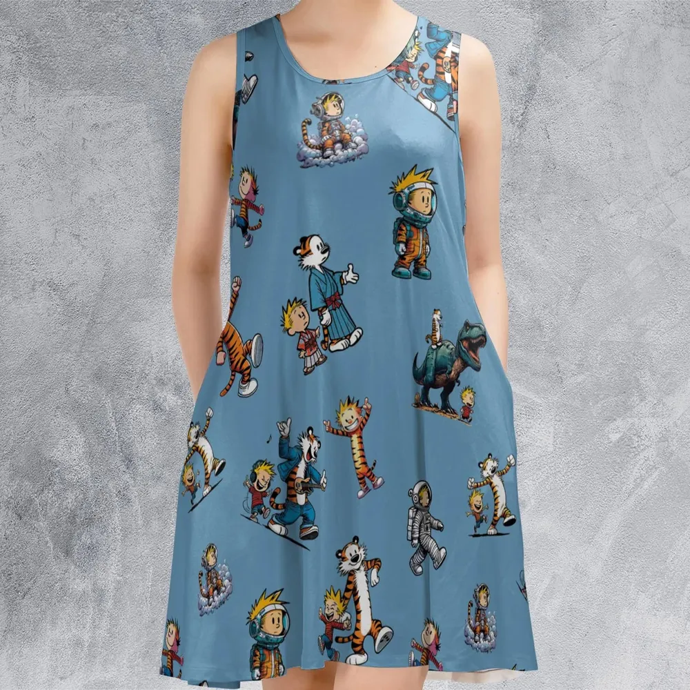 Comics Come To Life Calvin And Hobbes Sleeveless Dress - 2