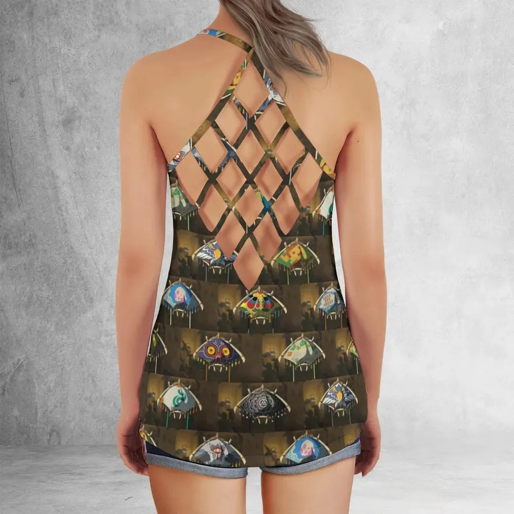 Zelda Paraglider Criss Cross Tank Top - 3