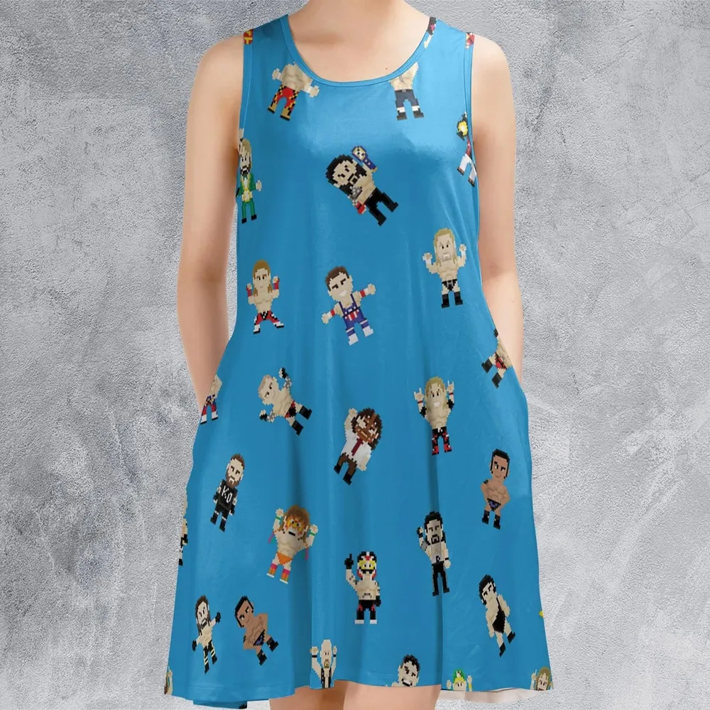 8-Bit Wrestlers Sleeveless Dress - 2