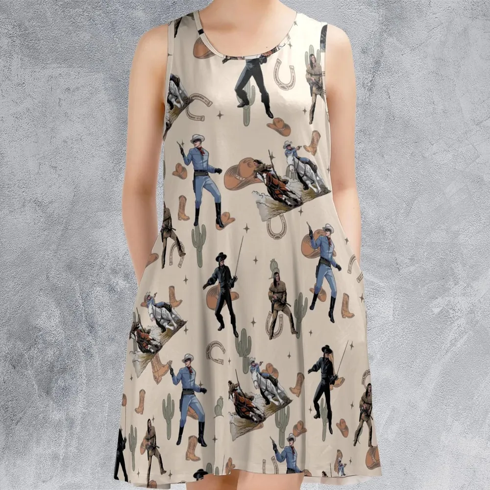 Old Western The Lone Ranger Zorro Tarzan Sleeveless Dress - 2