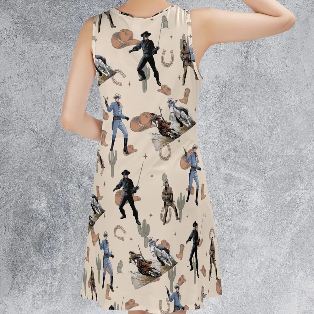 Old Western The Lone Ranger Zorro Tarzan Sleeveless Dress - 3