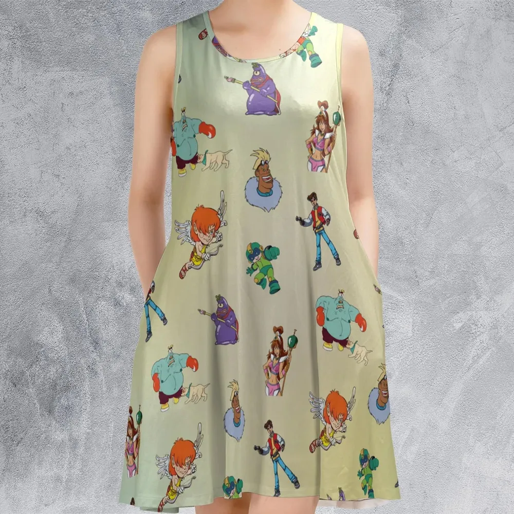 80s Captain N: The Game Master Characters Sleeveless Dress - 2