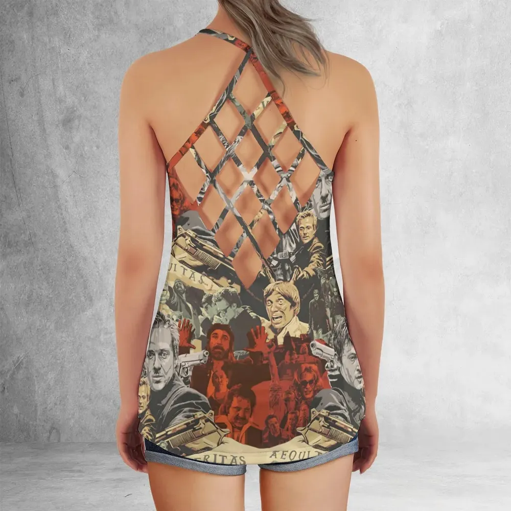 Retro 90s Action Film The Boondock Saints Criss Cross Tank Top - 3