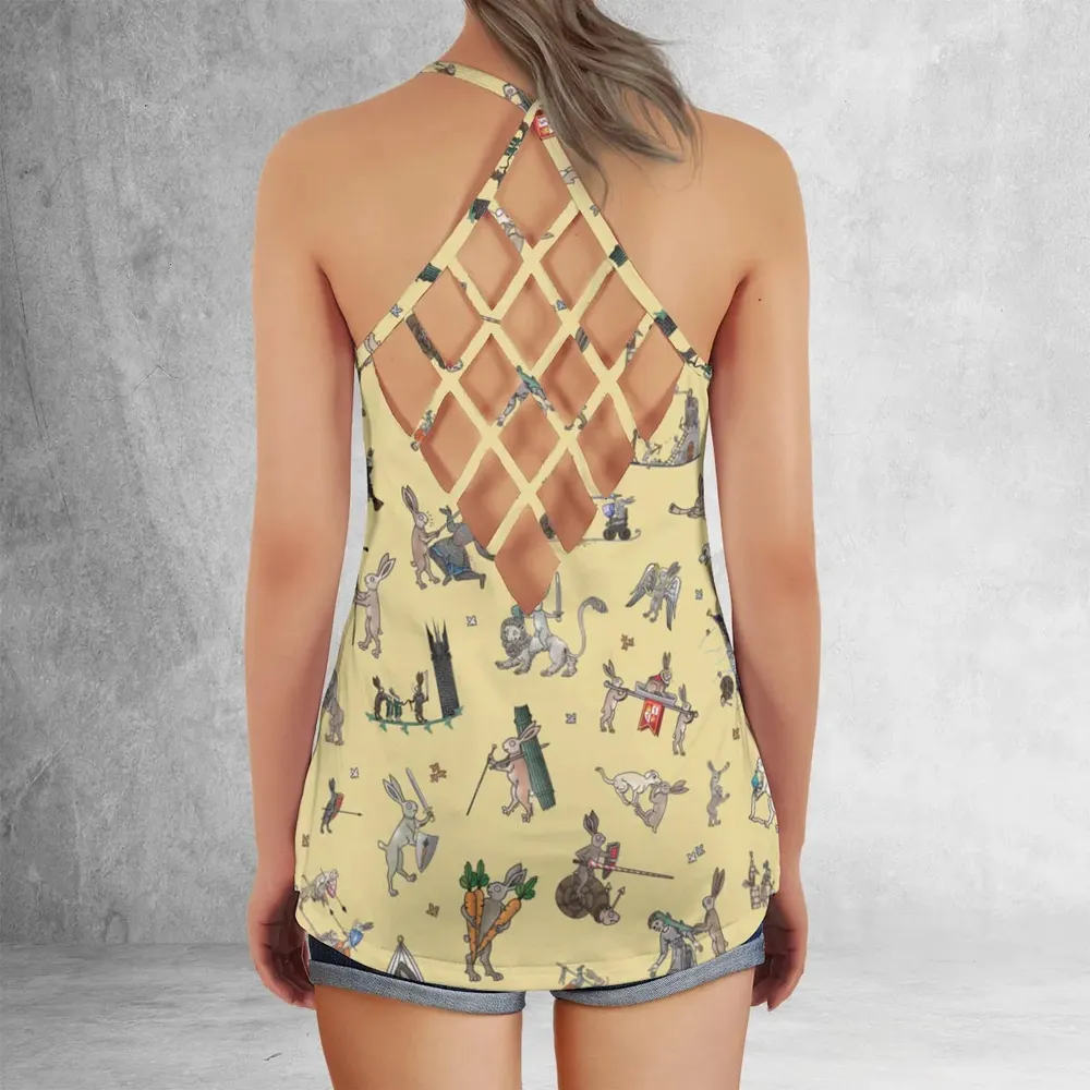 Killer Rabbit The Medieval Marginalia Criss Cross Tank Top - 3