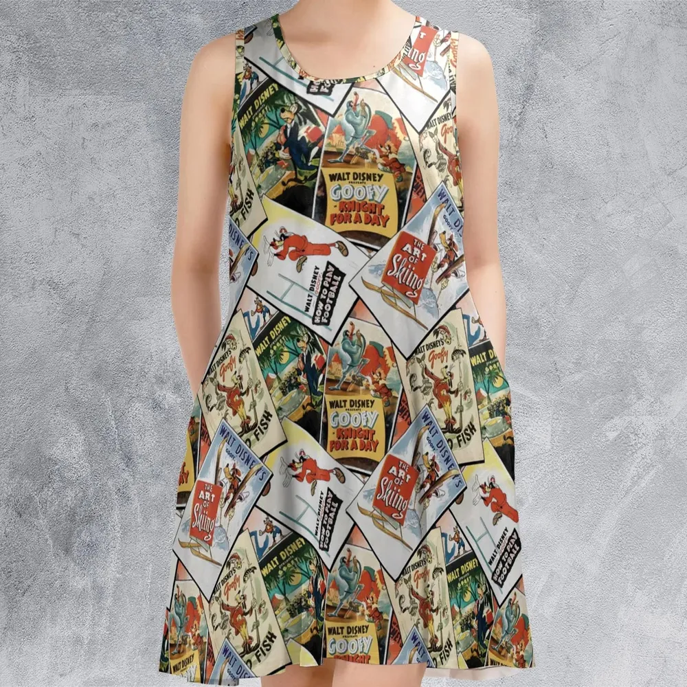 Goofy Vintage Posters Sleeveless Dress - 2