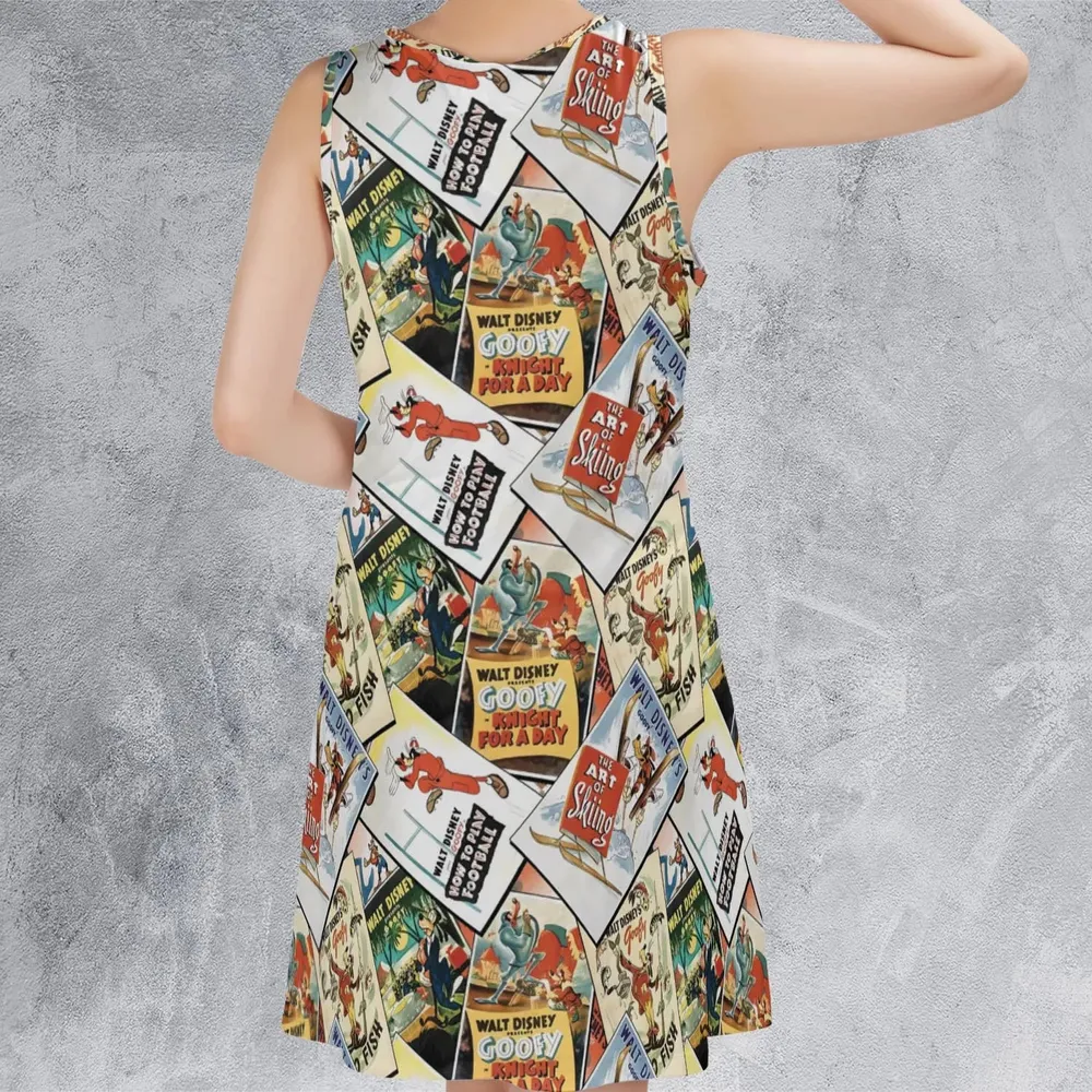Goofy Vintage Posters Sleeveless Dress - 3