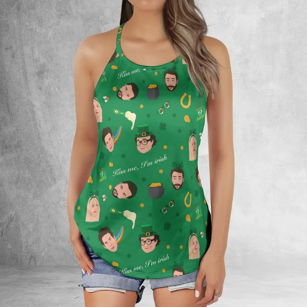 Kiss Me I'm Irish It's Always Sunny in Philadelphia Criss Cross Tank Top - 2