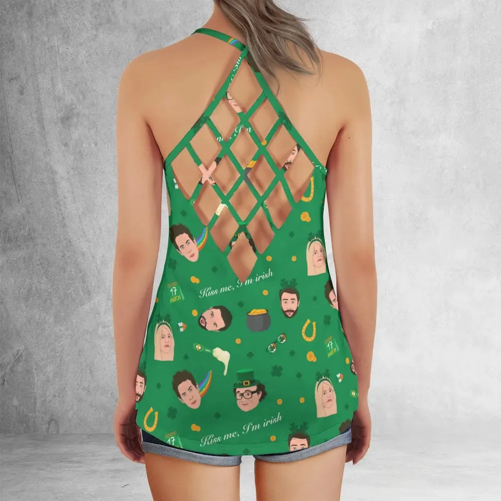 Kiss Me I'm Irish It's Always Sunny in Philadelphia Criss Cross Tank Top - 3