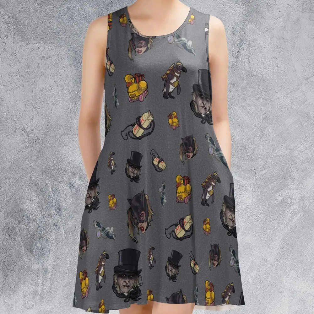 90s Returns Penguin and Catwoman Sleeveless Dress - 2