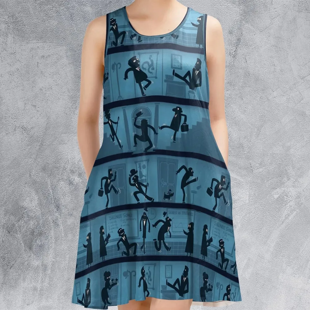Walking In The Darkness Silly Walks Sleeveless Dress - 2