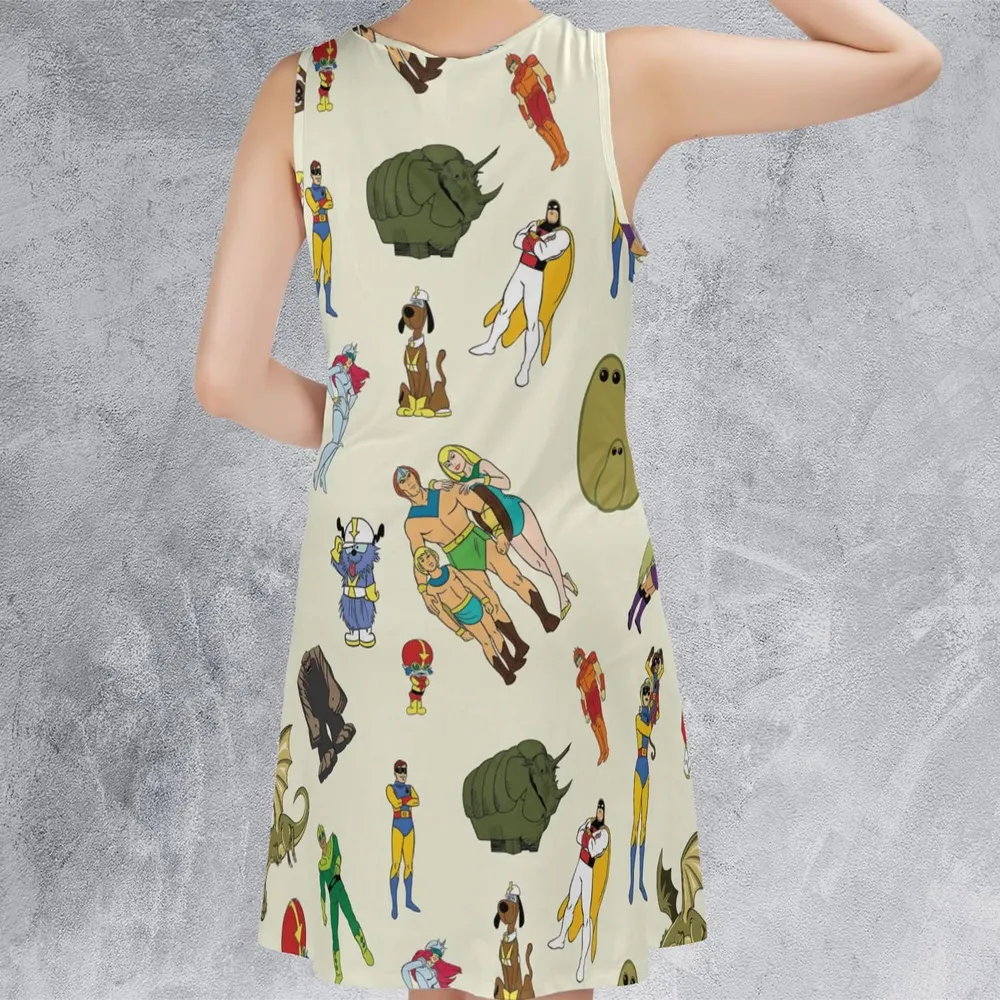 Herculoids and The Rest Of Hanna Barbera Space Stars Sleeveless Dress - 3