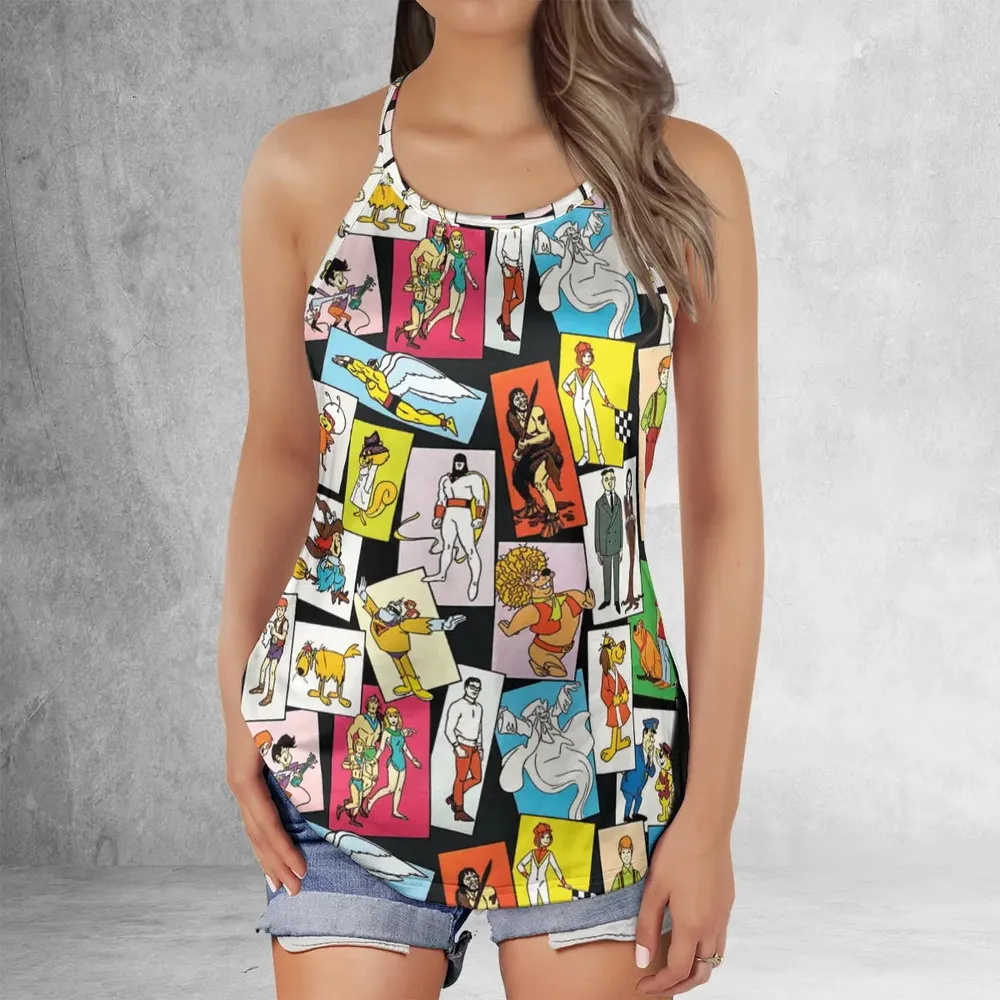 Back To The Day Old Cartoon Shows Criss Cross Tank Top - 2