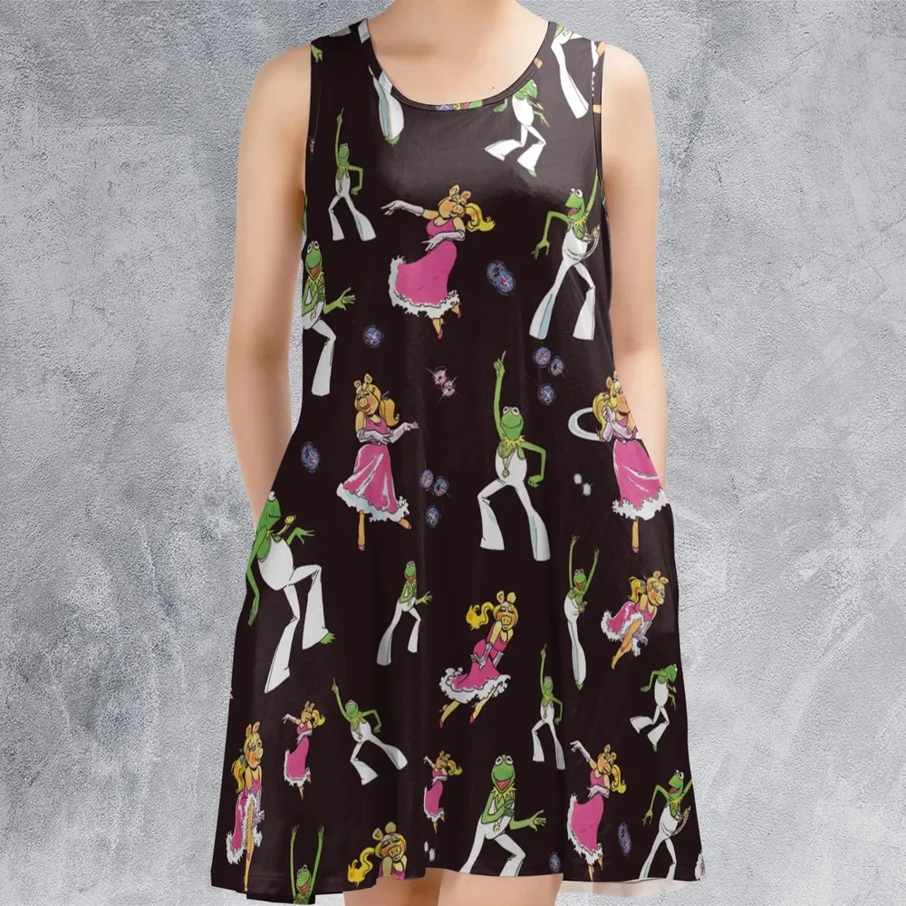 Disco Couple Kermit And Piggy The Muppet Show Sleeveless Dress - 2