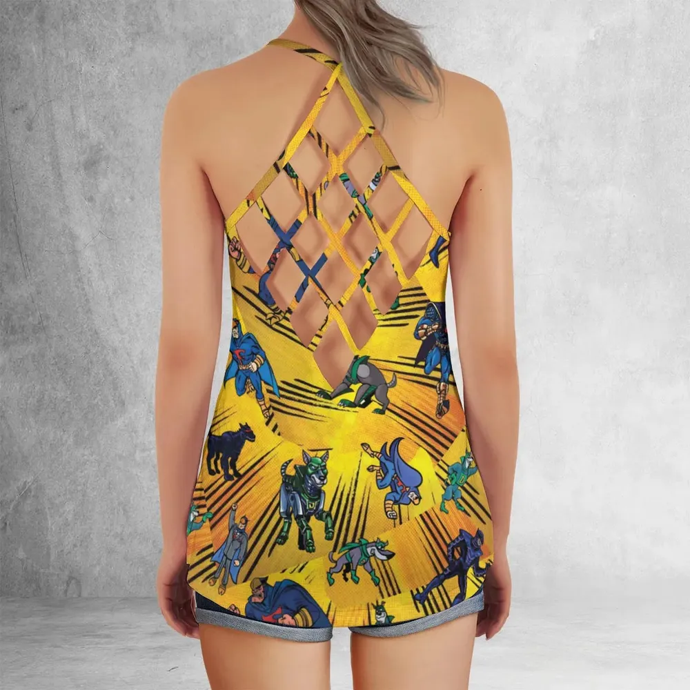 Blue Falcon and Dynomutt Criss Cross Tank Top - 3