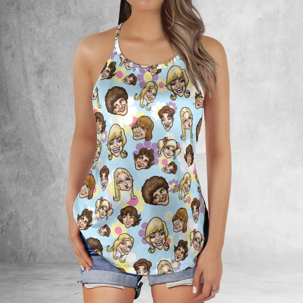 Retro TV The Brady Bunch Characters Criss Cross Tank Top - 2