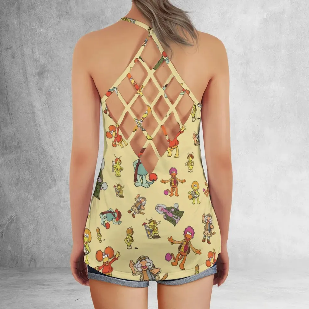 Fraggle Rock Characters Criss Cross Tank Top - 3