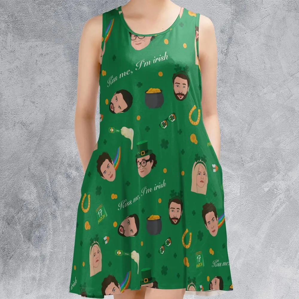 Kiss Me I'm Irish It's Always Sunny in Philadelphia Sleeveless Dress - 2