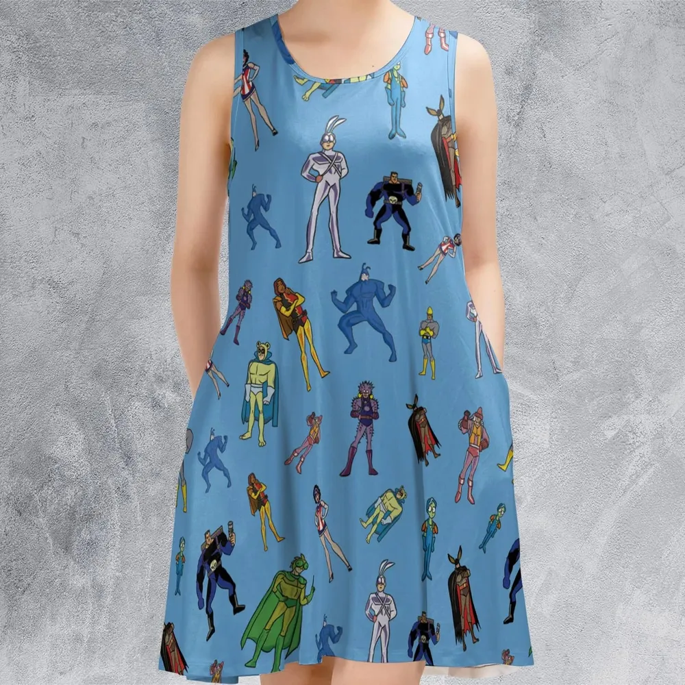 The Tick and Friends Sleeveless Dress - 2
