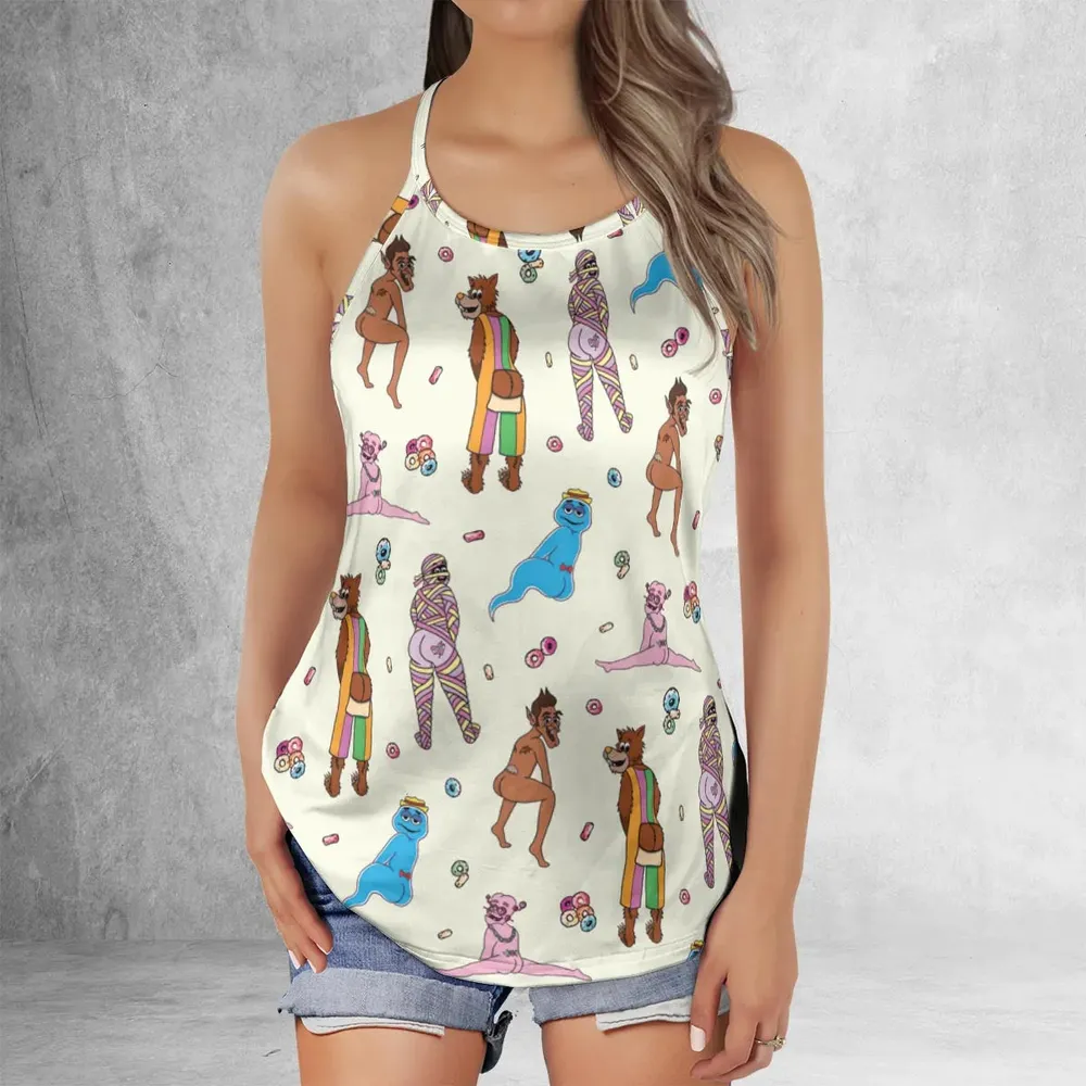 Cereal Monster Breakfast Criss Cross Tank Top - 2