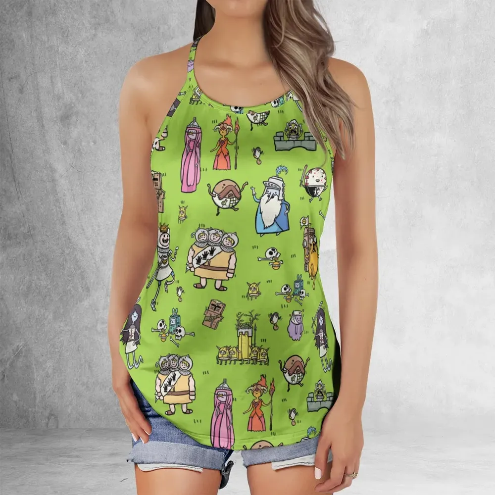 Finn Holy Adventure Adventure Time and Monty Python and the Holy Grail Criss Cross Tank Top - 2