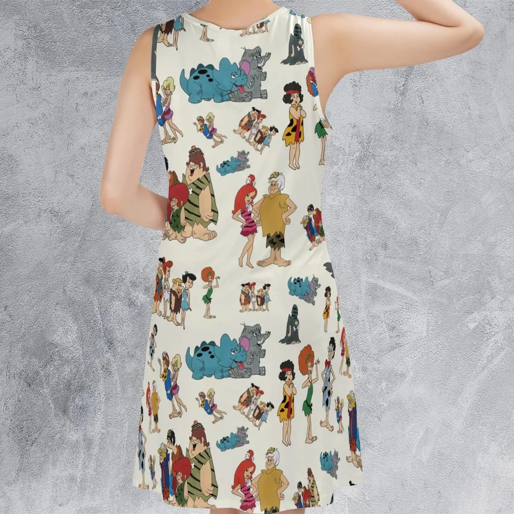The Pebbles and Bamm Bamm Show Characters Sleeveless Dress - 3