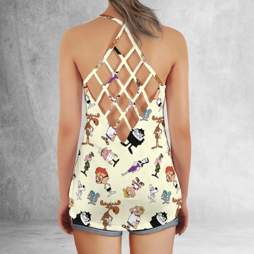 60s The Adventures Of Rocky And Bullwinkle and Friends Criss Cross Tank Top - 3