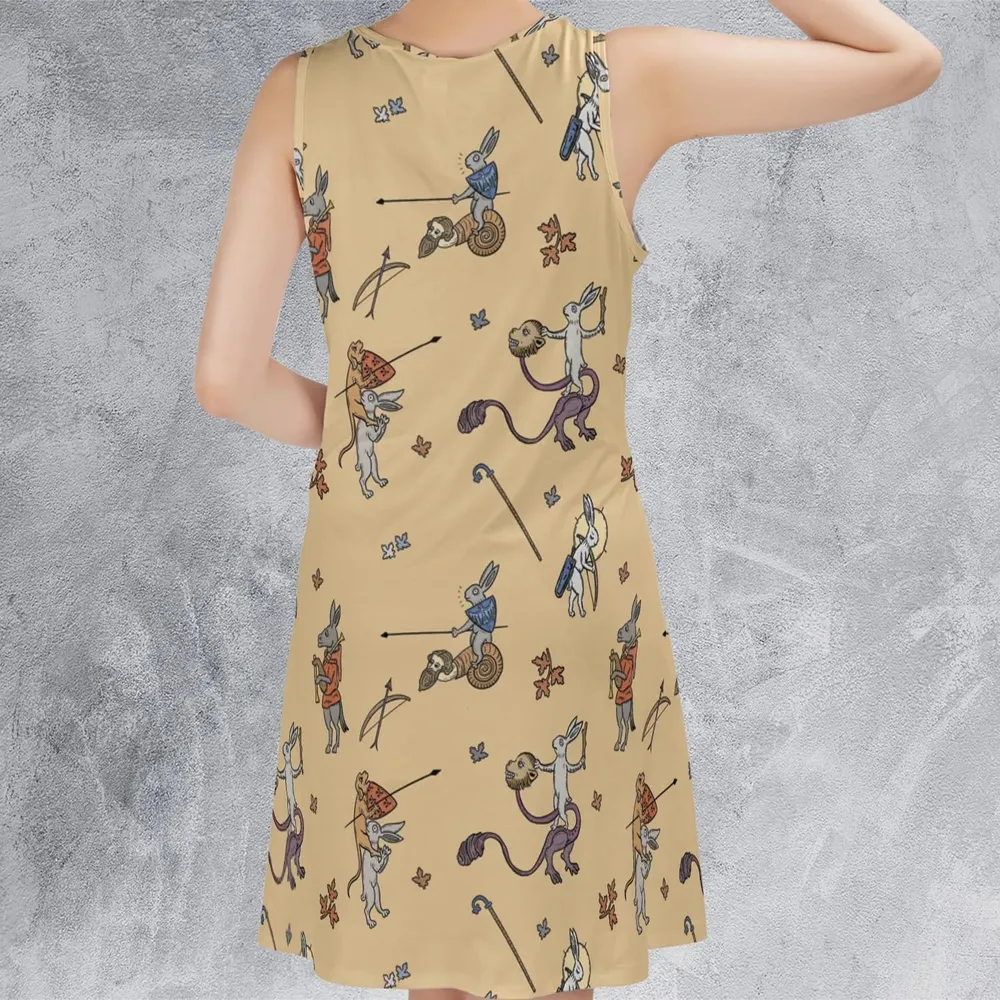 The Medieval Marginalia Killer Rabbit Monty Python Sleeveless Dress - 3