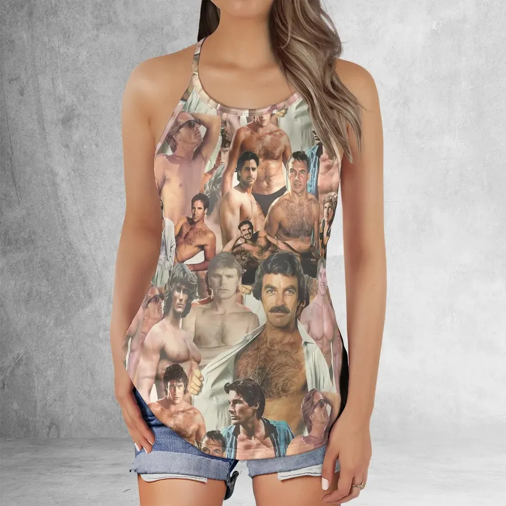 Vintage Hunks of The 80s Criss Cross Tank Top - 2
