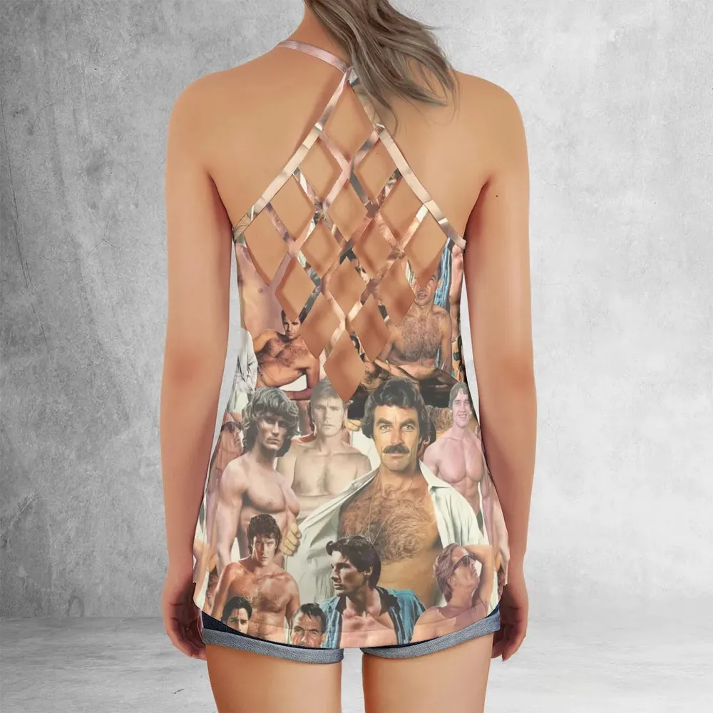 Vintage Hunks of The 80s Criss Cross Tank Top - 3