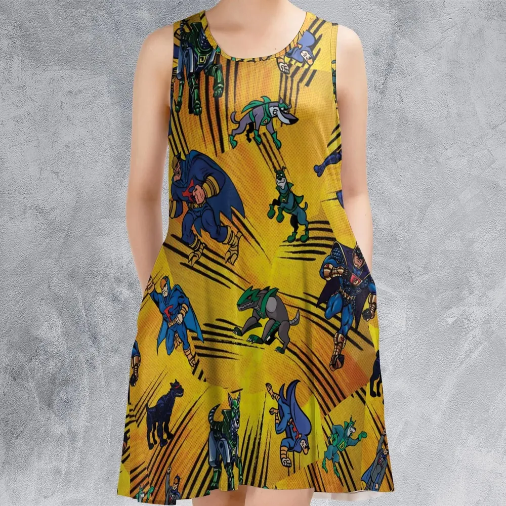 Blue Falcon and Dynomutt Sleeveless Dress - 2