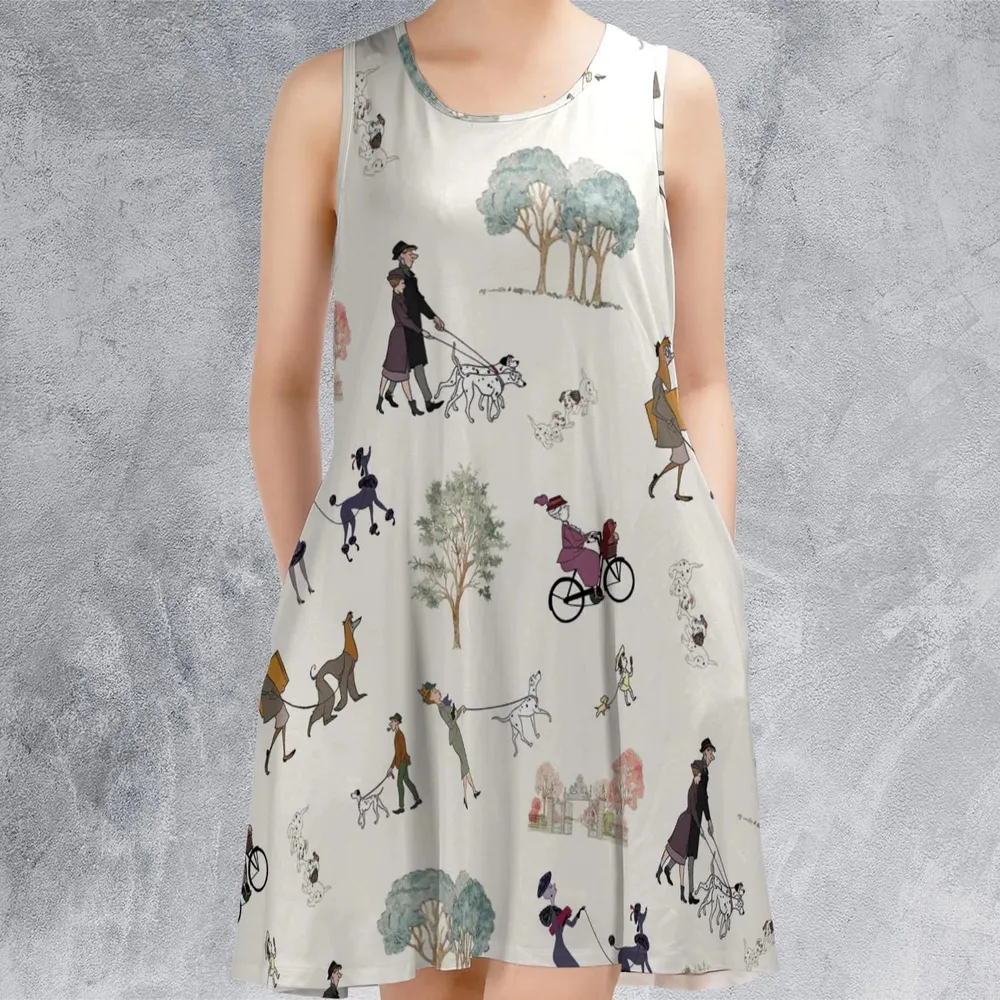Dog Walking Look Alikes 101 Dalmations Sleeveless Dress - 2