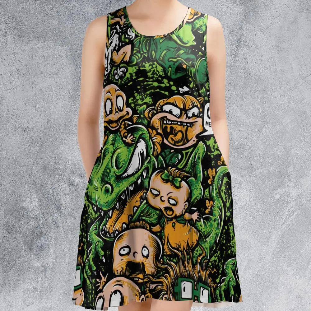Old Skool Saturday Morning Rugrats Sleeveless Dress - 2