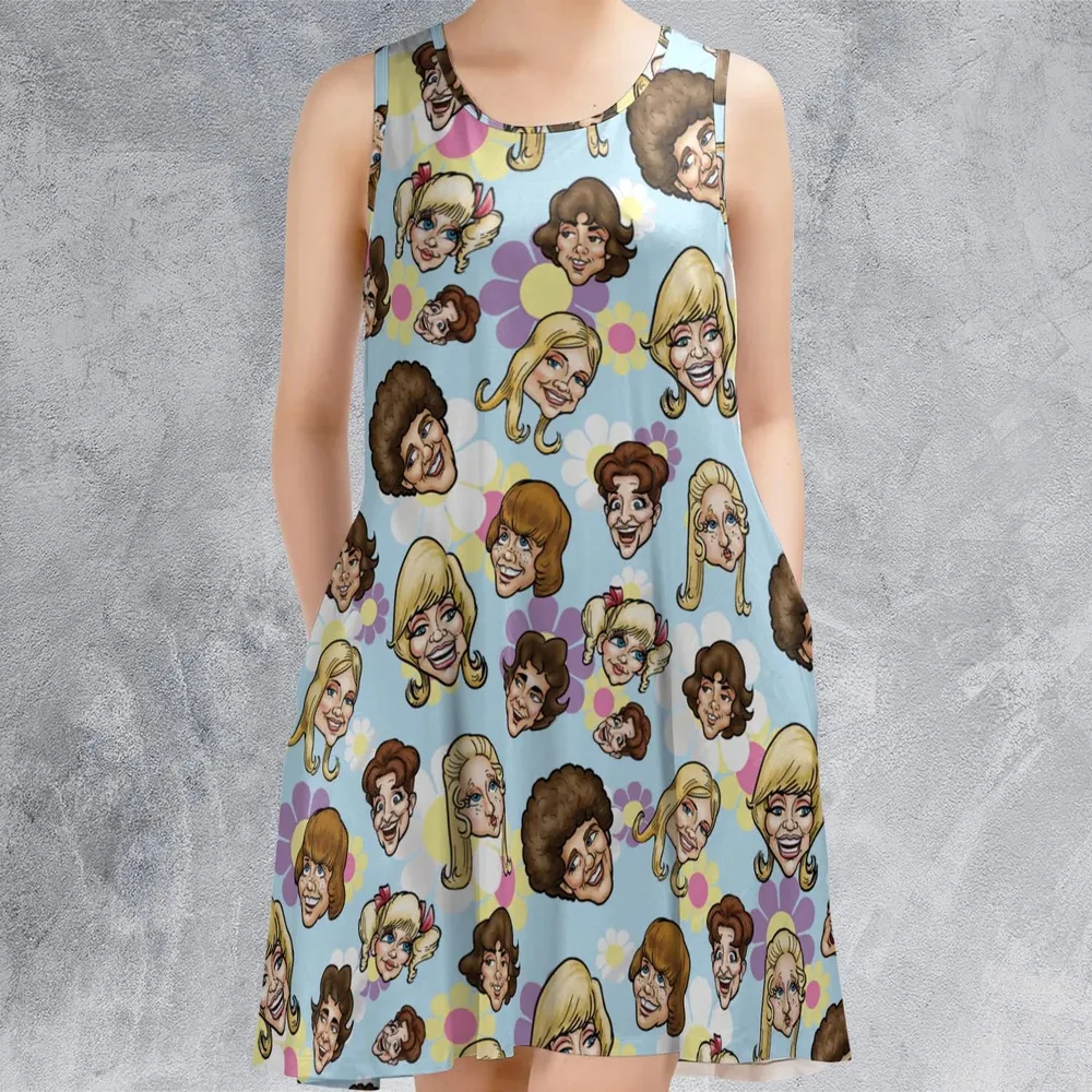 Retro TV The Brady Bunch Characters Sleeveless Dress - 2