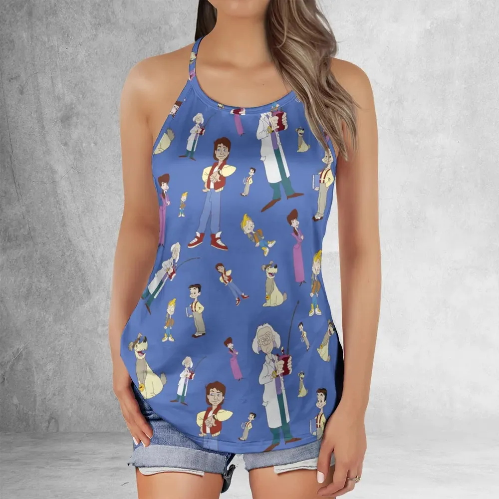 B2tf Cartoon Characters Seamless Criss Cross Tank Top - 2