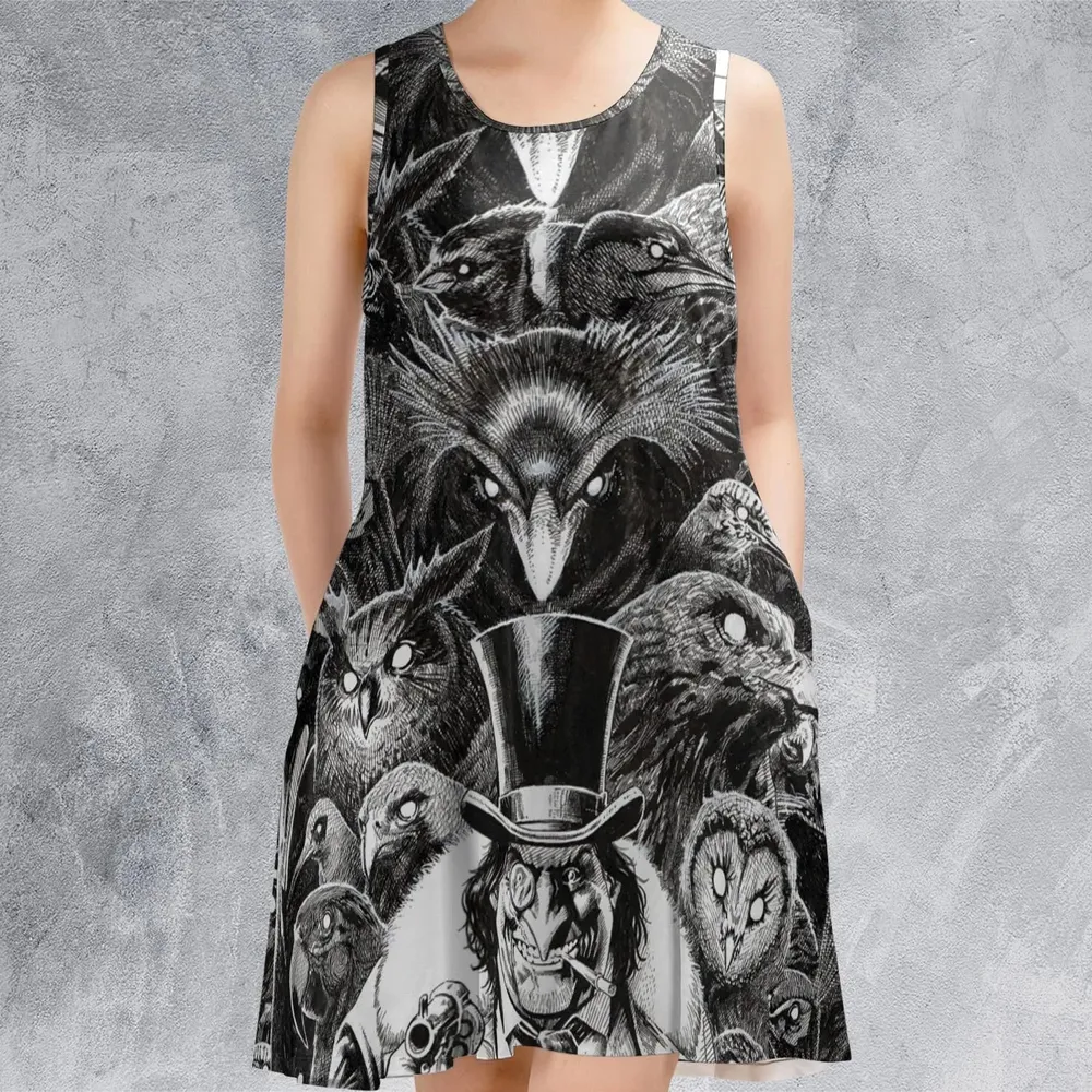 Umbrellas to Underworld Penguin Sleeveless Dress - 2