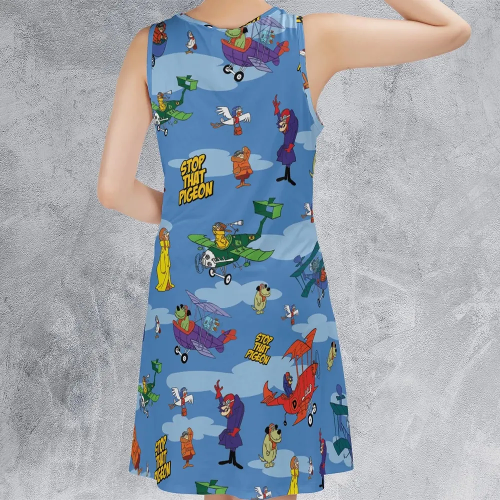 Stop That Pigeon Dastardly and Muttley in Their Flying Machines Sleeveless Dress - 3