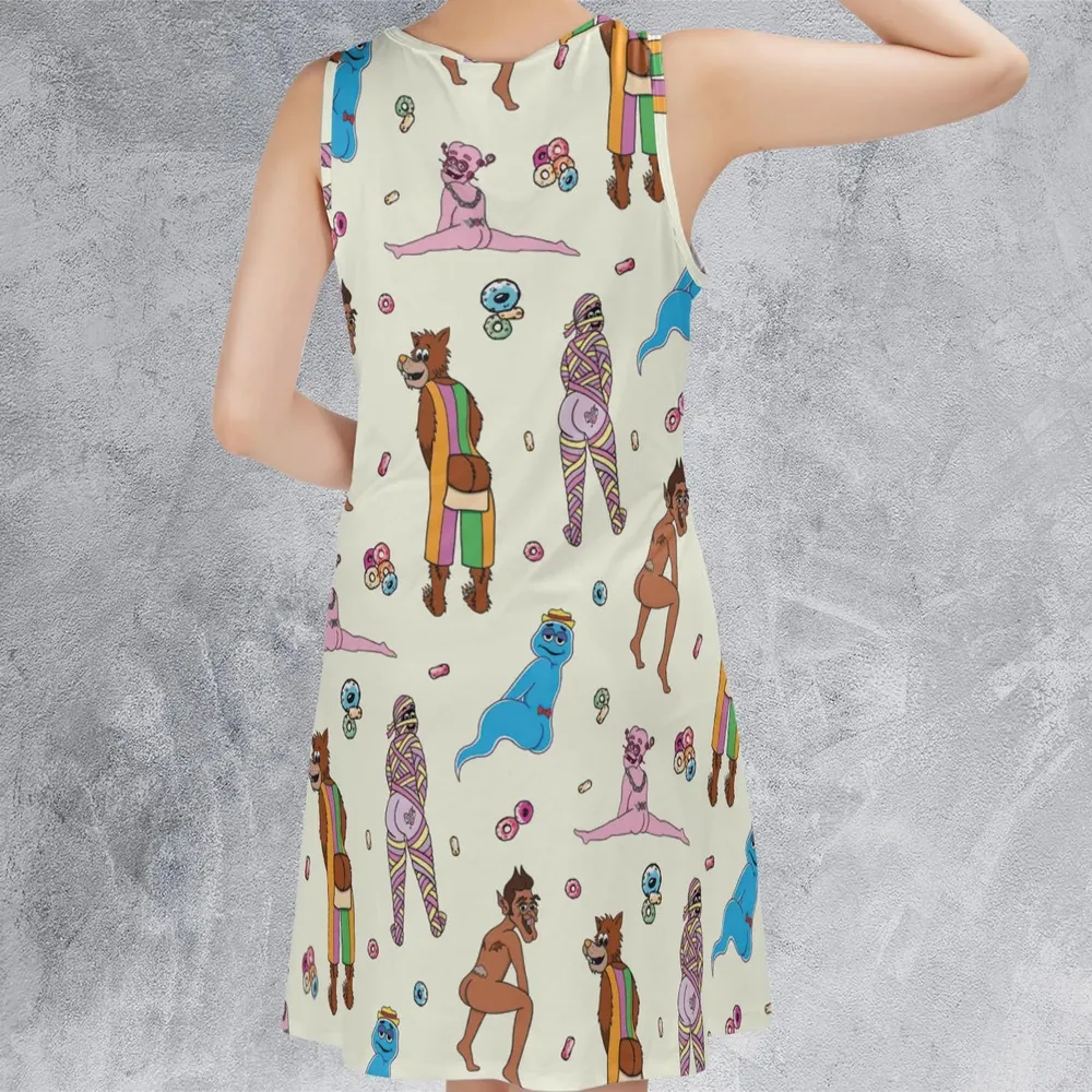 Cereal Monster Breakfast Sleeveless Dress - 3