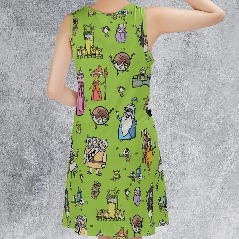 Finn Holy Adventure Adventure Time and Monty Python and the Holy Grail Sleeveless Dress - 3